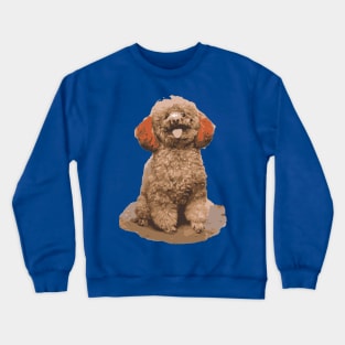 the dog sits on the ground - vector image Crewneck Sweatshirt